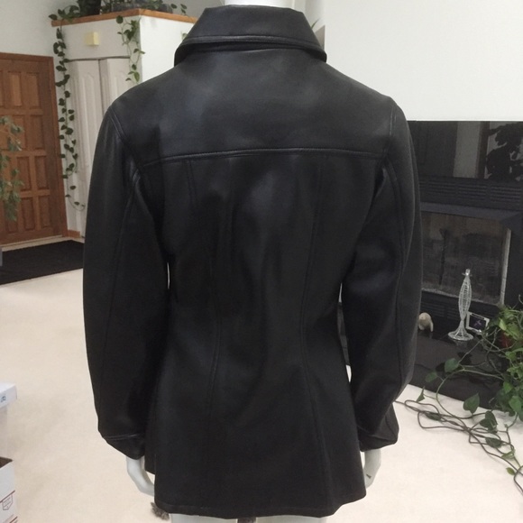 BB Dakota Vintage Faux Leather Jacket / Coat Silver Zip Up Detailing - Medium - Picture 5 of 7